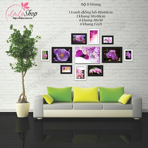 Bộ khung ảnh 10 khung kèm tranh treo tường - KA085